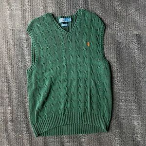 forest green polo sweater vest